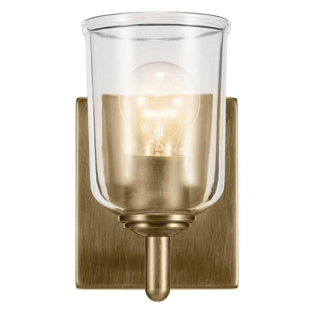 KICHLER 45572NBRCLR Shailene 5" 1-Light Wall Sconce With Clear Glass In Natural Brass