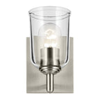 KICHLER 45572NICLR Shailene 5" 1-Light Wall Sconce With Clear Glass In Brushed Nickel