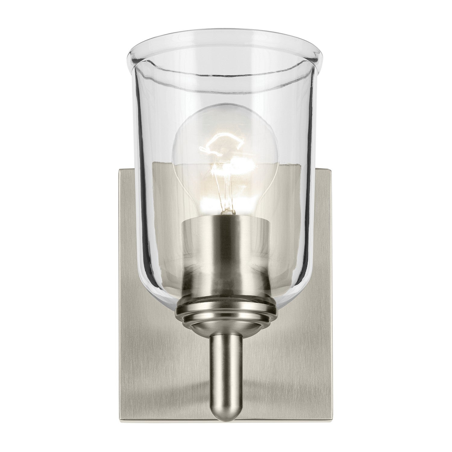 KICHLER 45572NICLR Shailene 5" 1-Light Wall Sconce With Clear Glass In Brushed Nickel