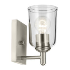 KICHLER 45572NICLR Shailene 5" 1-Light Wall Sconce With Clear Glass In Brushed Nickel