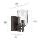 KICHLER 45572OZCLR Shailene 5" 1-Light Wall Sconce With Clear Glass In Olde Bronze