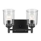 KICHLER 45573BKCLR Shailene 12.5" 2-Light Vanity Light With Clear Glass In Black