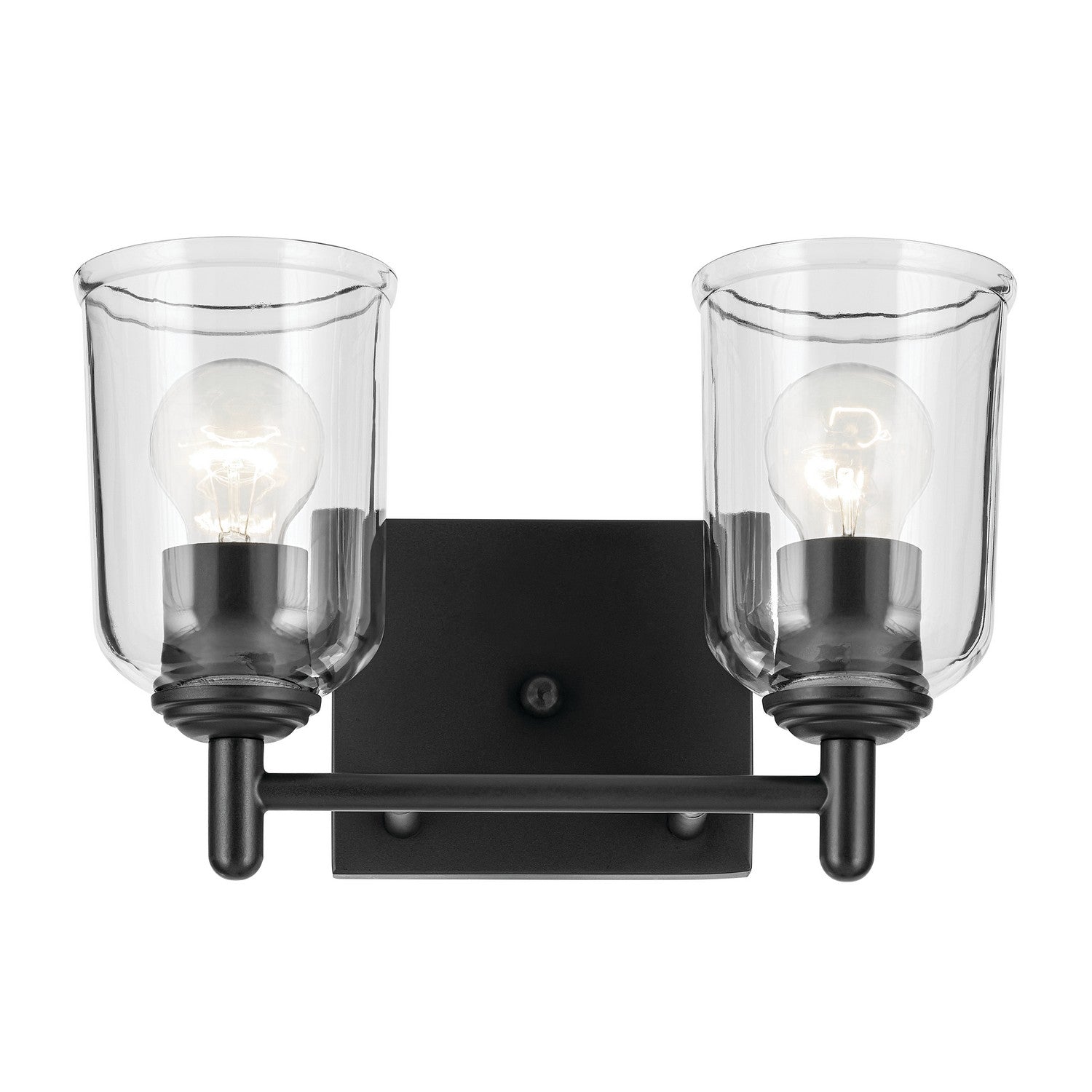 KICHLER 45573BKCLR Shailene 12.5" 2-Light Vanity Light With Clear Glass In Black