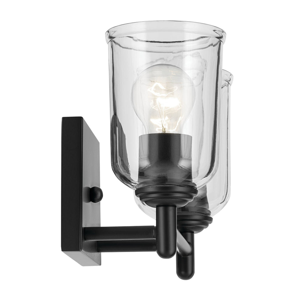 KICHLER 45573BKCLR Shailene 12.5" 2-Light Vanity Light With Clear Glass In Black