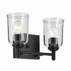 KICHLER 45573BKCLR Shailene 12.5" 2-Light Vanity Light With Clear Glass In Black