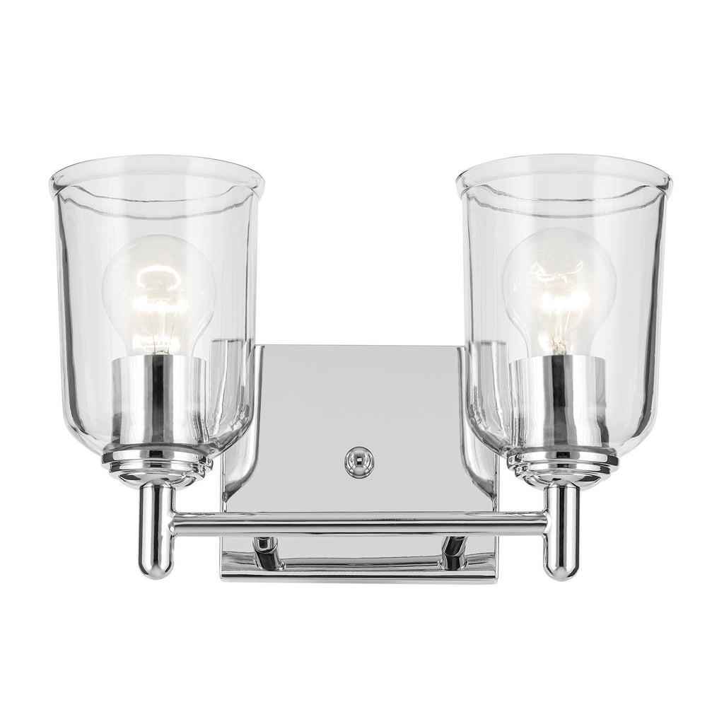 KICHLER 45573CHCLR Shailene 12.5" 2-Light Vanity Light With Clear Glass In Chrome