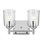 KICHLER 45573CHCLR Shailene 12.5" 2-Light Vanity Light With Clear Glass In Chrome