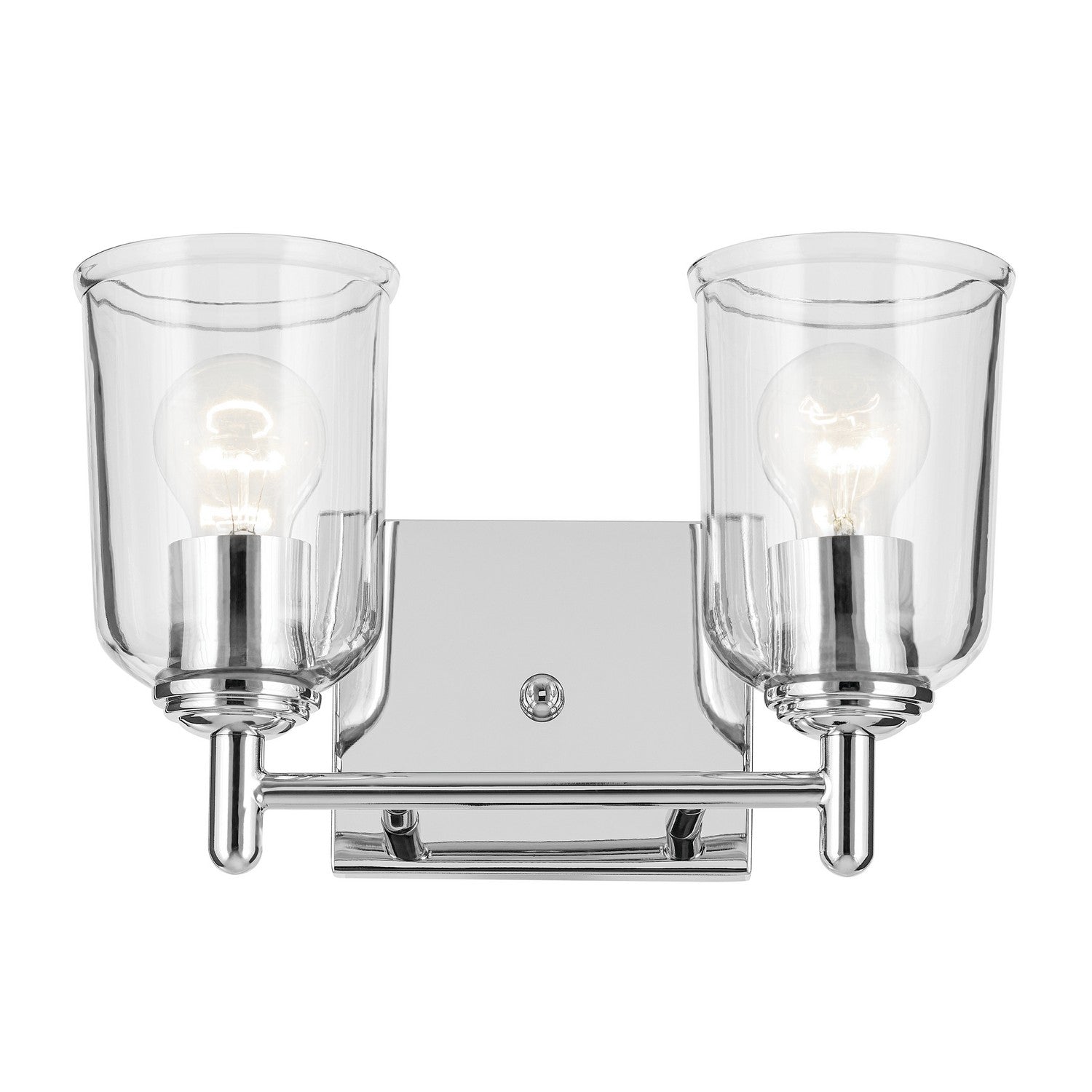 KICHLER 45573CHCLR Shailene 12.5" 2-Light Vanity Light With Clear Glass In Chrome
