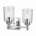 KICHLER 45573CHCLR Shailene 12.5" 2-Light Vanity Light With Clear Glass In Chrome