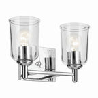 KICHLER 45573CHCLR Shailene 12.5" 2-Light Vanity Light With Clear Glass In Chrome