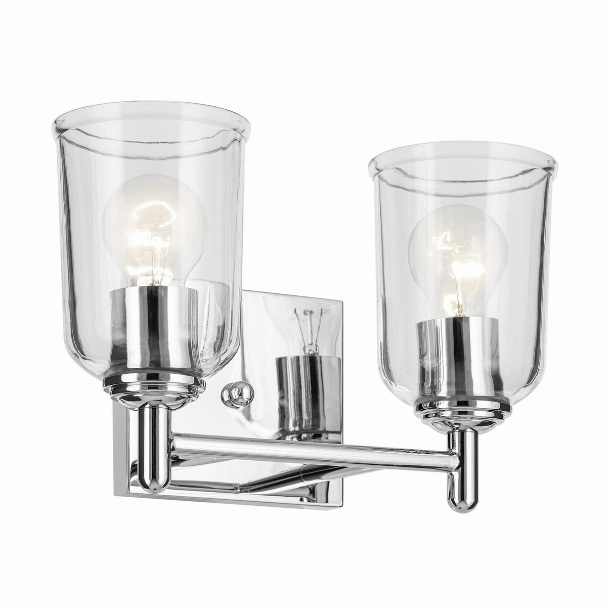 KICHLER 45573CHCLR Shailene 12.5" 2-Light Vanity Light With Clear Glass In Chrome