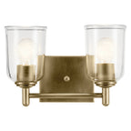 KICHLER 45573NBRCLR Shailene 12.5" 2-Light Vanity Light With Clear Glass In Natural Brass