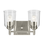 KICHLER 45573NICLR Shailene 12.5" 2-Light Vanity Light With Clear Glass In Brushed Nickel