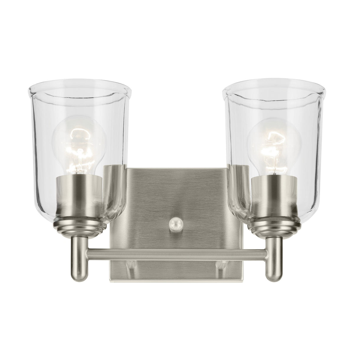 KICHLER 45573NICLR Shailene 12.5" 2-Light Vanity Light With Clear Glass In Brushed Nickel