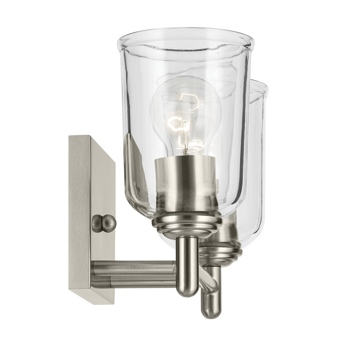 KICHLER 45573NICLR Shailene 12.5" 2-Light Vanity Light With Clear Glass In Brushed Nickel