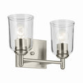 KICHLER 45573NICLR Shailene 12.5" 2-Light Vanity Light With Clear Glass In Brushed Nickel