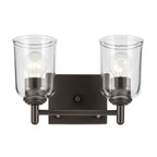 KICHLER 45573OZCLR Shailene 12.5" 2-Light Vanity Light With Clear Glass In Olde Bronze