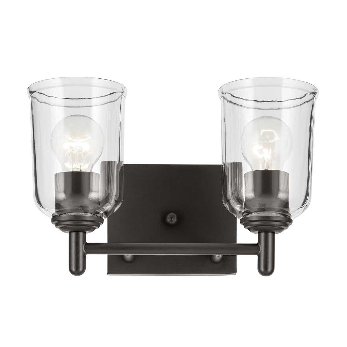 KICHLER 45573OZCLR Shailene 12.5" 2-Light Vanity Light With Clear Glass In Olde Bronze