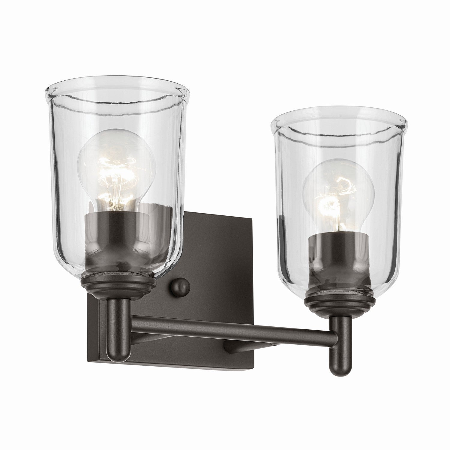 KICHLER 45573OZCLR Shailene 12.5" 2-Light Vanity Light With Clear Glass In Olde Bronze