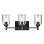 KICHLER 45574BKCLR Shailene 21" 3-Light Vanity Light With Clear Glass In Black