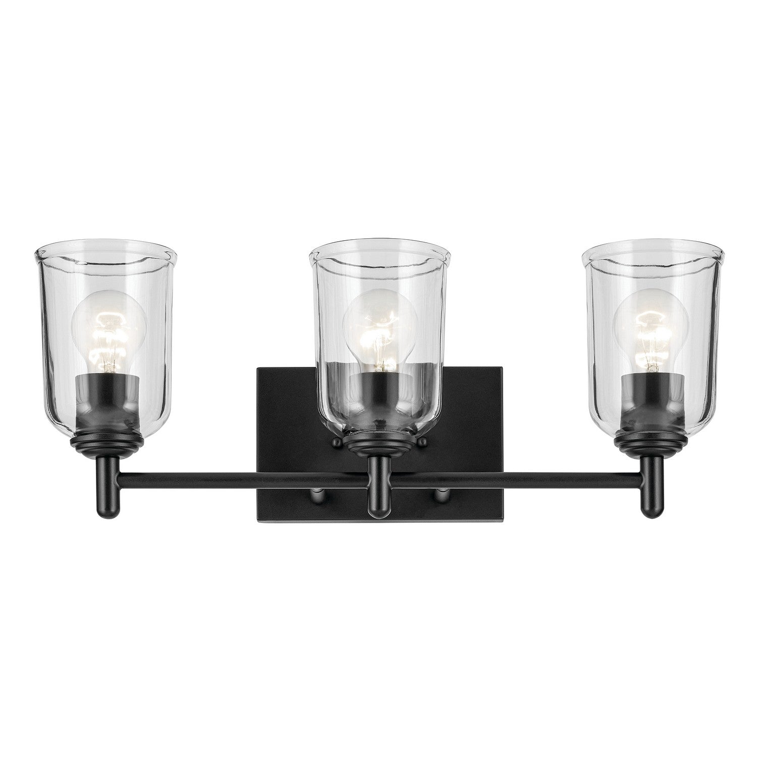 KICHLER 45574BKCLR Shailene 21" 3-Light Vanity Light With Clear Glass In Black