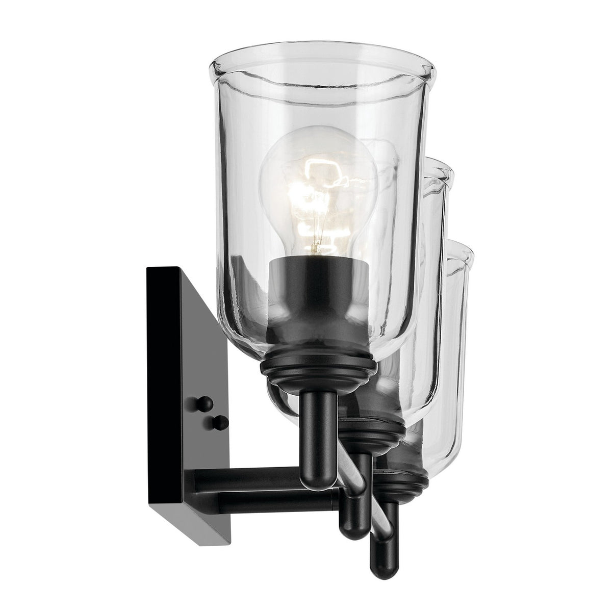KICHLER 45574BKCLR Shailene 21" 3-Light Vanity Light With Clear Glass In Black
