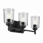 KICHLER 45574BKCLR Shailene 21" 3-Light Vanity Light With Clear Glass In Black