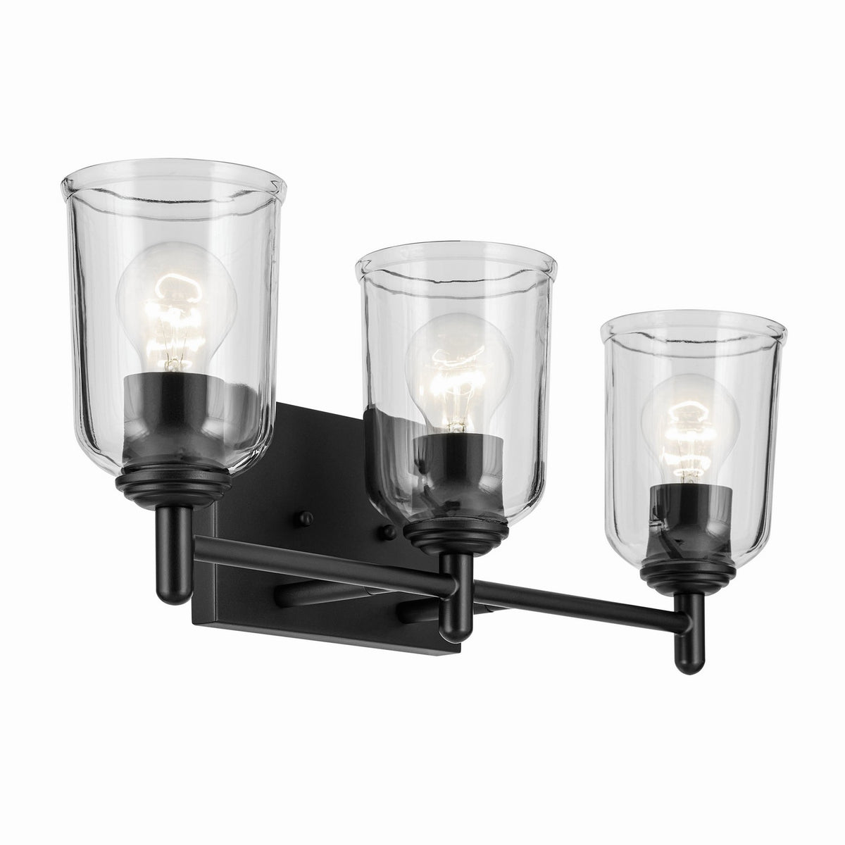 KICHLER 45574BKCLR Shailene 21" 3-Light Vanity Light With Clear Glass In Black