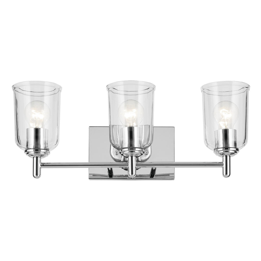 KICHLER 45574CHCLR Shailene 21" 3-Light Vanity Light With Clear Glass In Chrome
