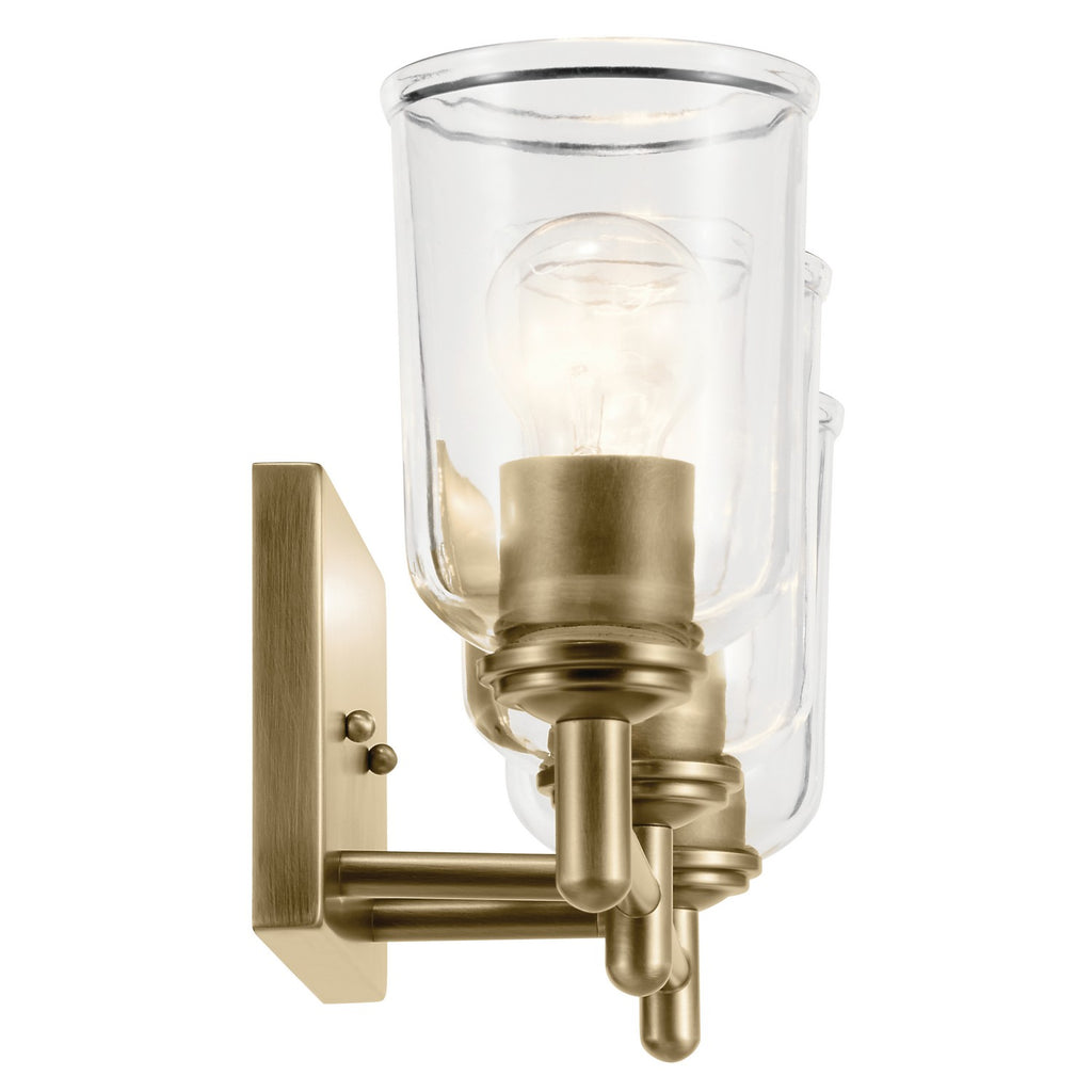 KICHLER 45574NBRCLR Shailene 21" 3-Light Vanity Light With Clear Glass In Natural Brass