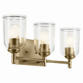 KICHLER 45574NBRCLR Shailene 21" 3-Light Vanity Light With Clear Glass In Natural Brass