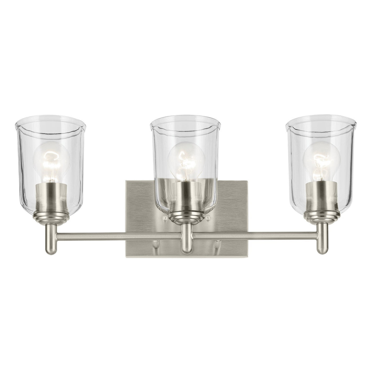 KICHLER 45574NICLR Shailene 21" 3-Light Vanity Light With Clear Glass In Brushed Nickel