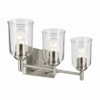 KICHLER 45574NICLR Shailene 21" 3-Light Vanity Light With Clear Glass In Brushed Nickel