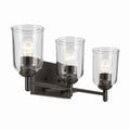 KICHLER 45574OZCLR Shailene 21" 3-Light Vanity Light With Clear Glass In Olde Bronze