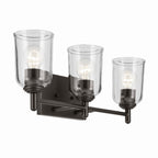 KICHLER 45574OZCLR Shailene 21" 3-Light Vanity Light With Clear Glass In Olde Bronze