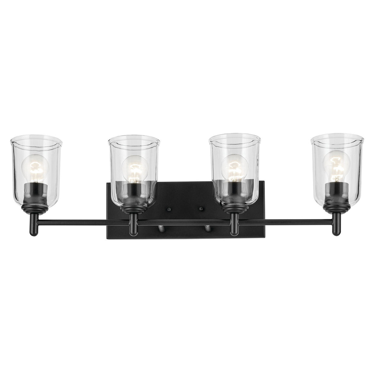 KICHLER 45575BKCLR Shailene 29.75" 4-Light Vanity Light With Clear Glass In Black