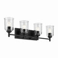 KICHLER 45575BKCLR Shailene 29.75" 4-Light Vanity Light With Clear Glass In Black