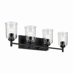 KICHLER 45575BKCLR Shailene 29.75" 4-Light Vanity Light With Clear Glass In Black