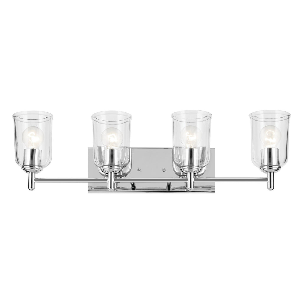 KICHLER 45575CHCLR Shailene 29.75" 4-Light Vanity Light With Clear Glass In Chrome