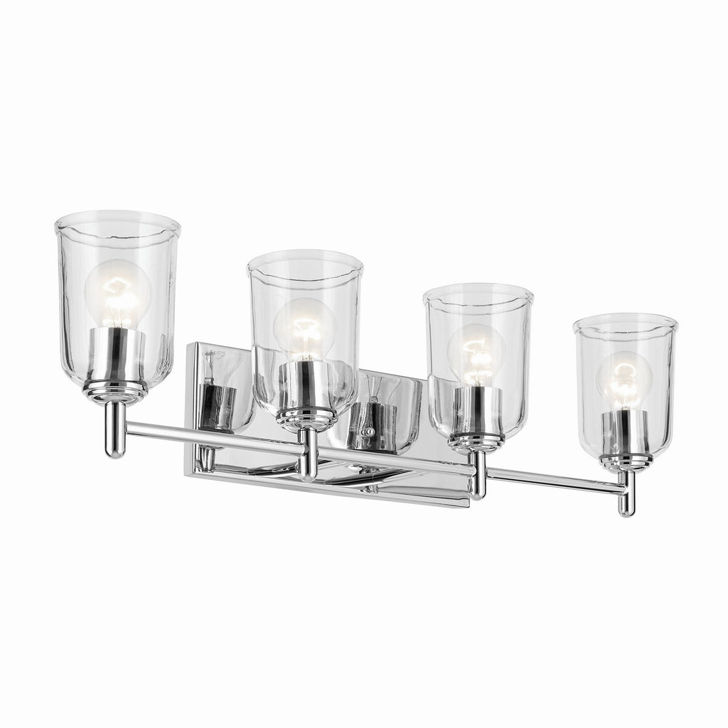 KICHLER 45575CHCLR Shailene 29.75" 4-Light Vanity Light With Clear Glass In Chrome