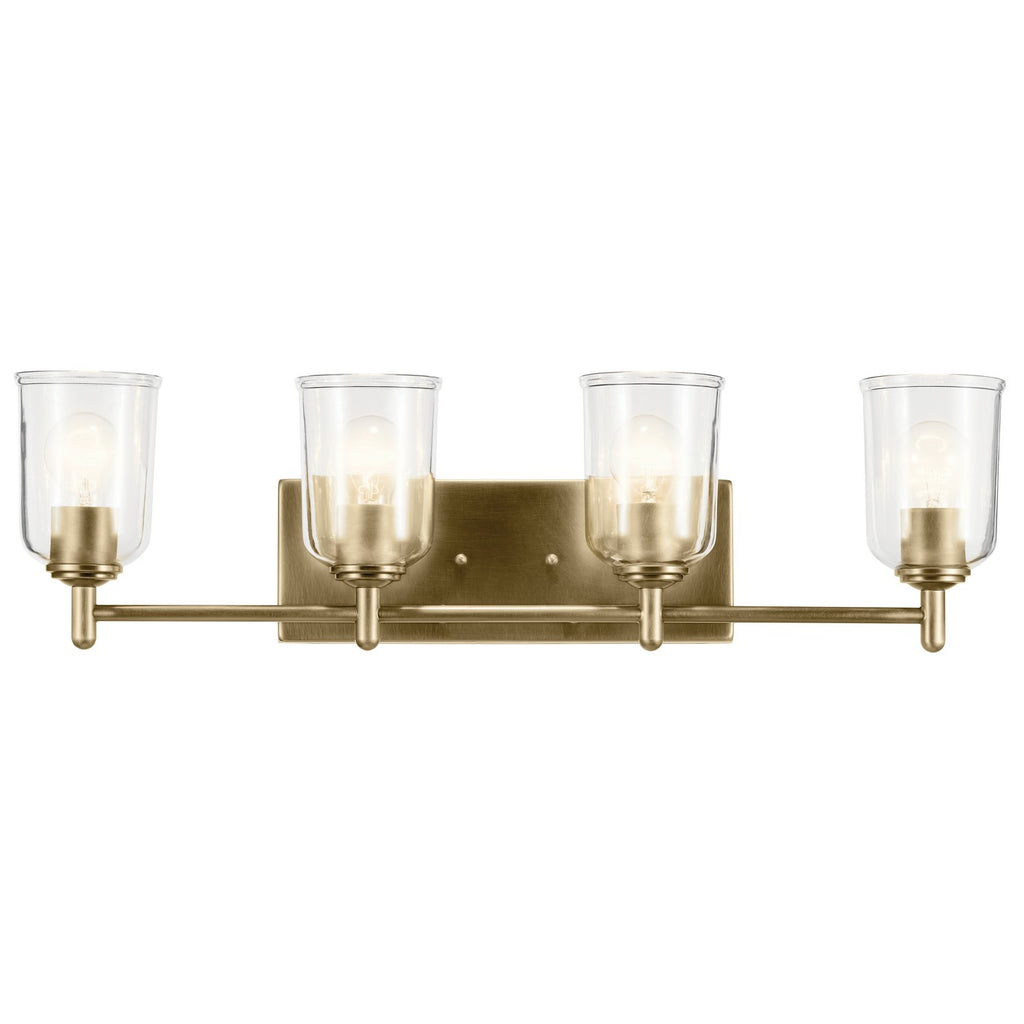 KICHLER 45575NBRCLR Shailene 29.75" 4-Light Vanity Light With Clear Glass In Natural Brass