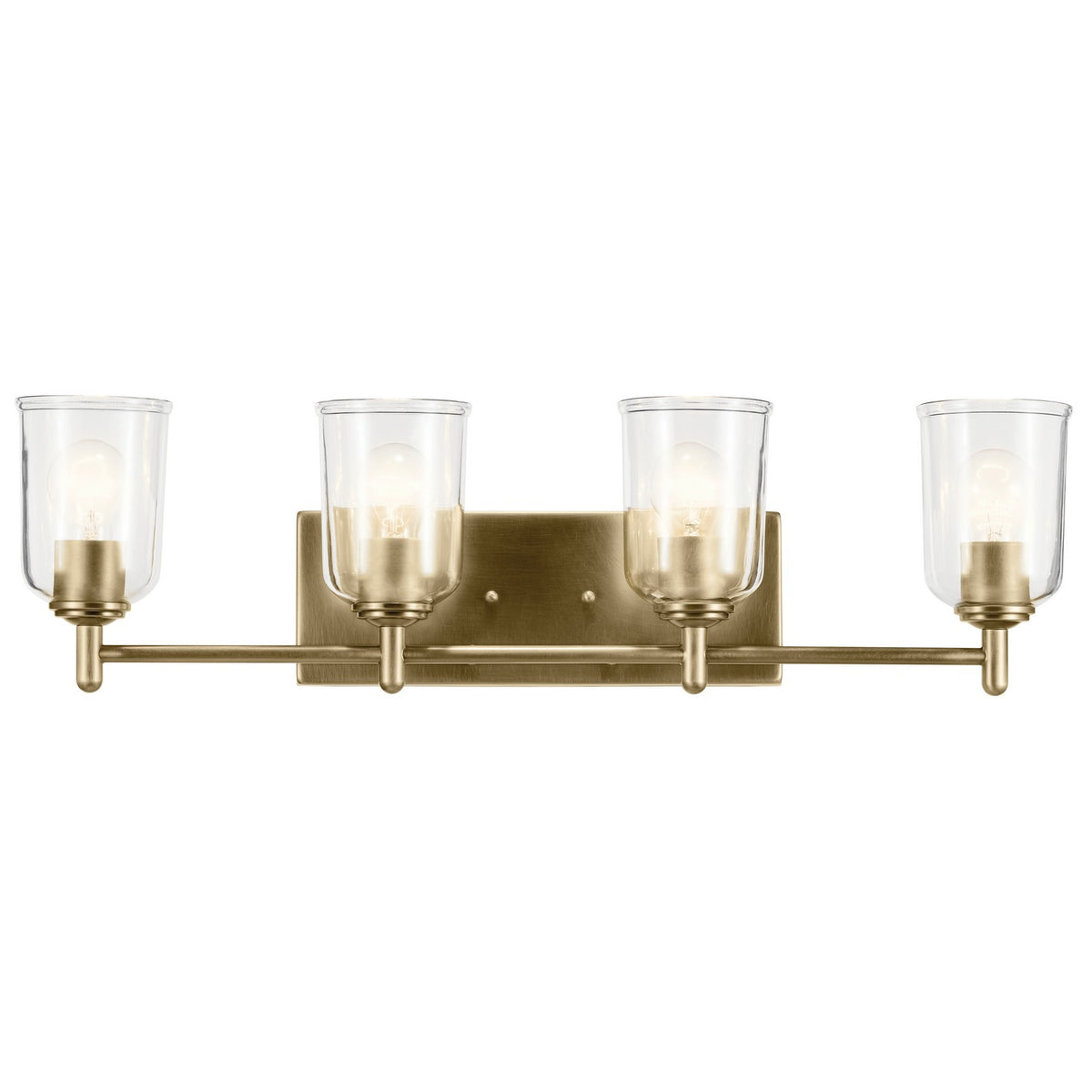 KICHLER 45575NBRCLR Shailene 29.75" 4-Light Vanity Light With Clear Glass In Natural Brass