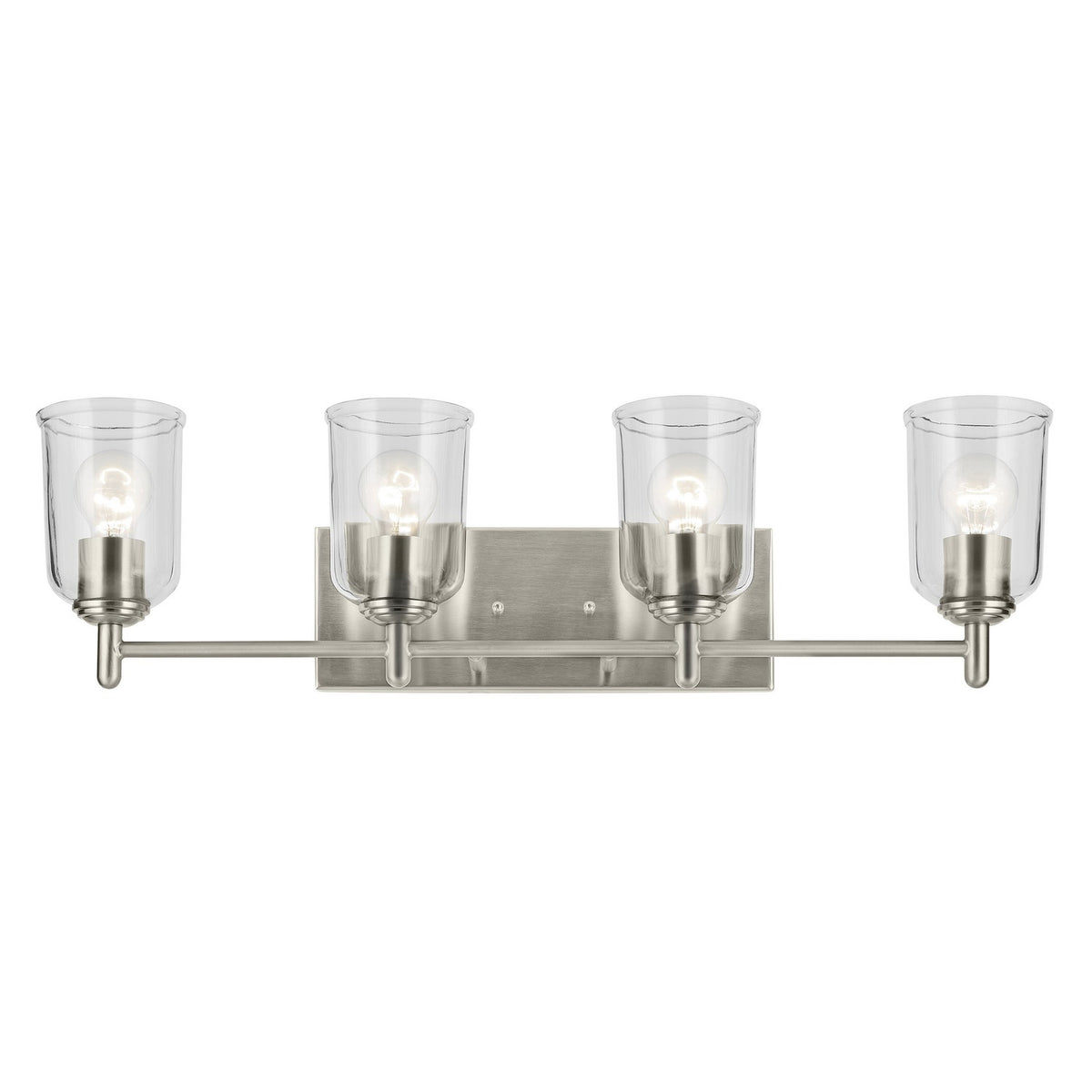 KICHLER 45575NICLR Shailene 29.75" 4-Light Vanity Light With Clear Glass In Brushed Nickel