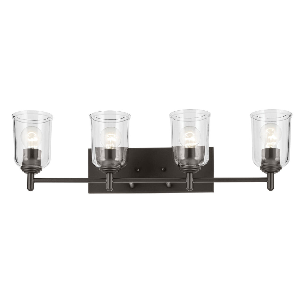KICHLER 45575OZCLR Shailene 29.75" 4-Light Vanity Light With Clear Glass In Olde Bronze