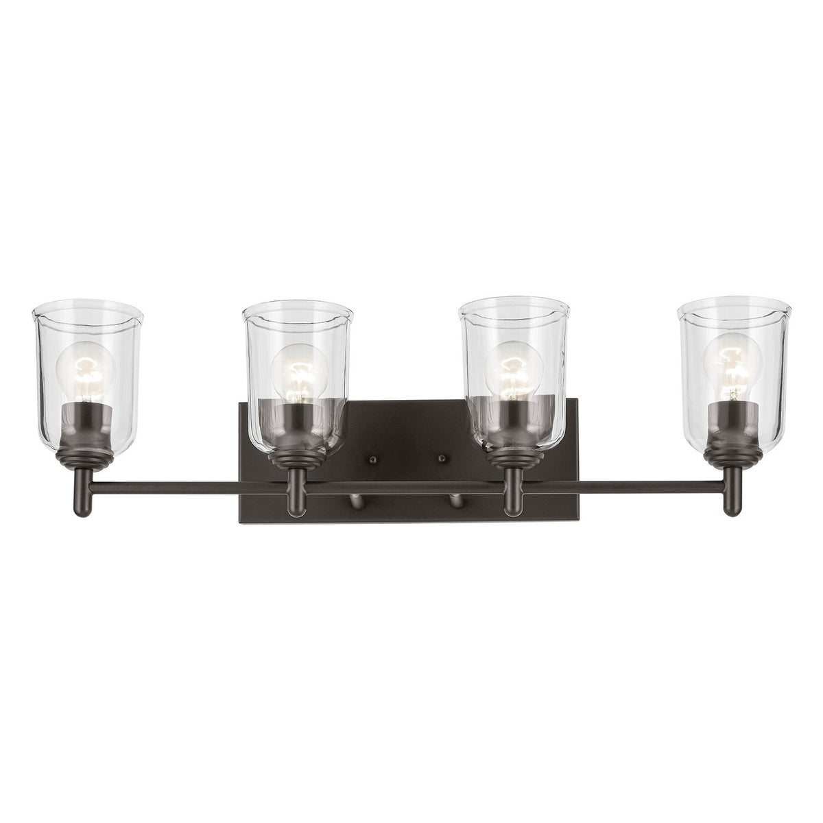 KICHLER 45575OZCLR Shailene 29.75" 4-Light Vanity Light With Clear Glass In Olde Bronze