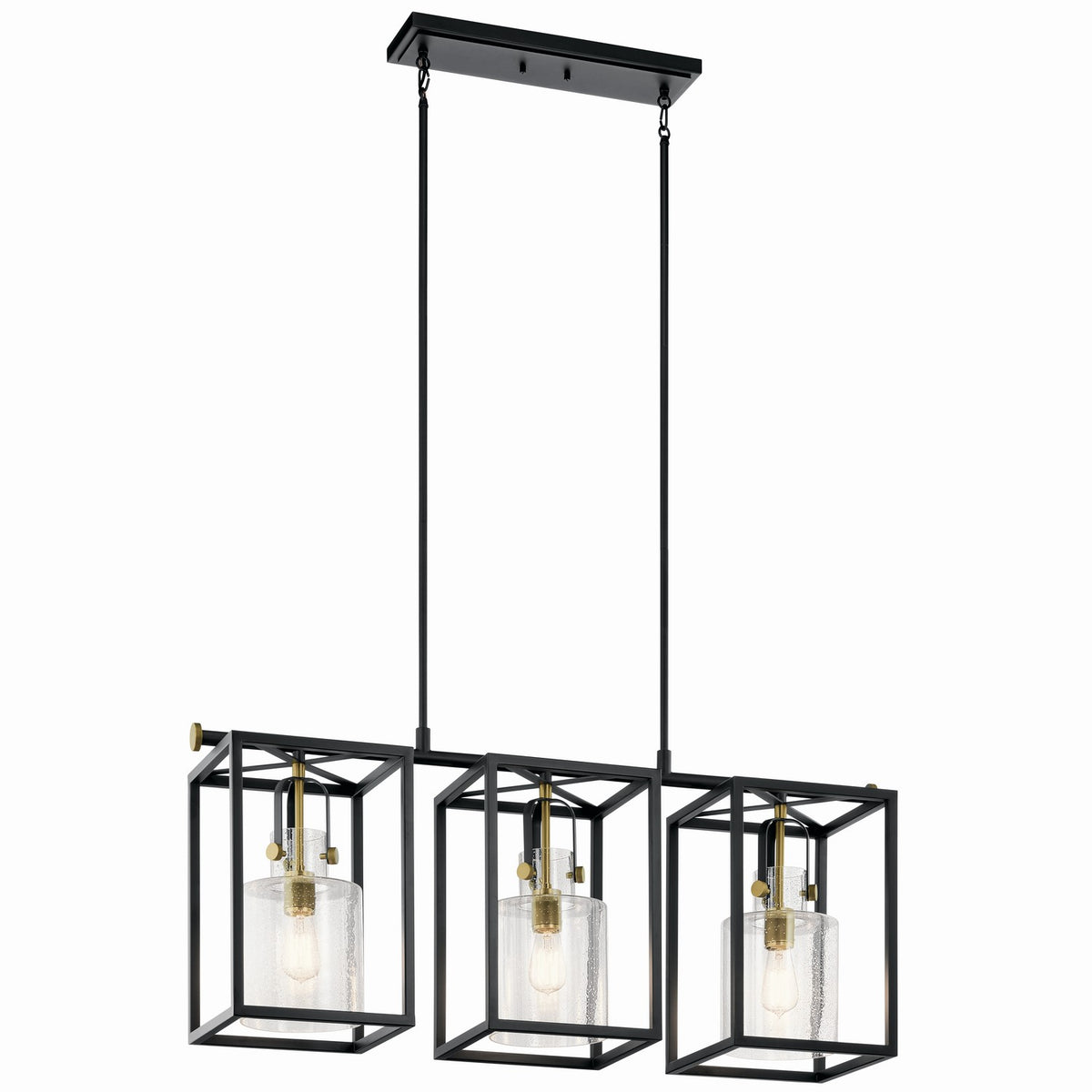 KICHLER 52033NBR Kitner 3 Light Linear Chandelier Black