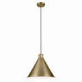 KICHLER 52177NBR Zailey 14.25" 1-Light Cone Pendant In Natural Brass