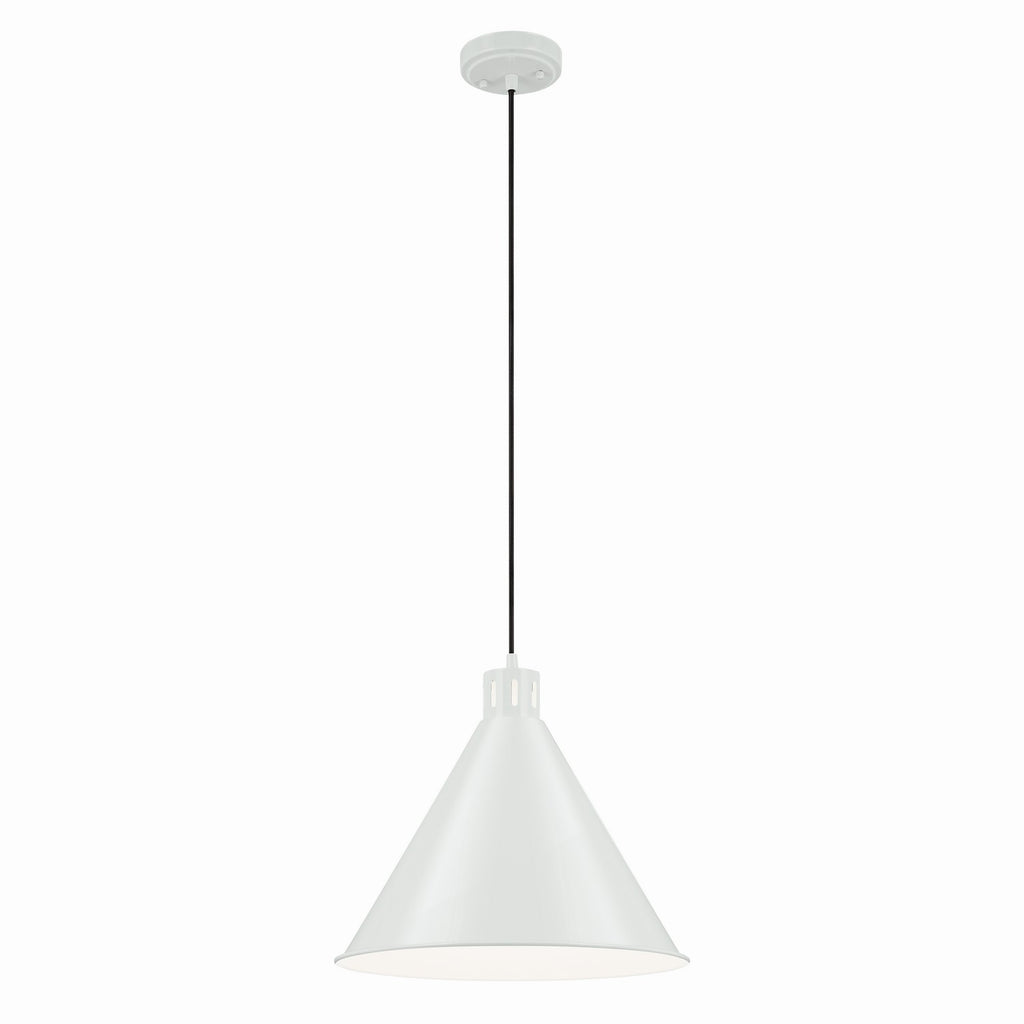 KICHLER 52177WH Zailey 14.25" 1-Light Cone Pendant In White