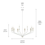 KICHLER 52348WH Armand 38.25" 10-Light Chandelier In White