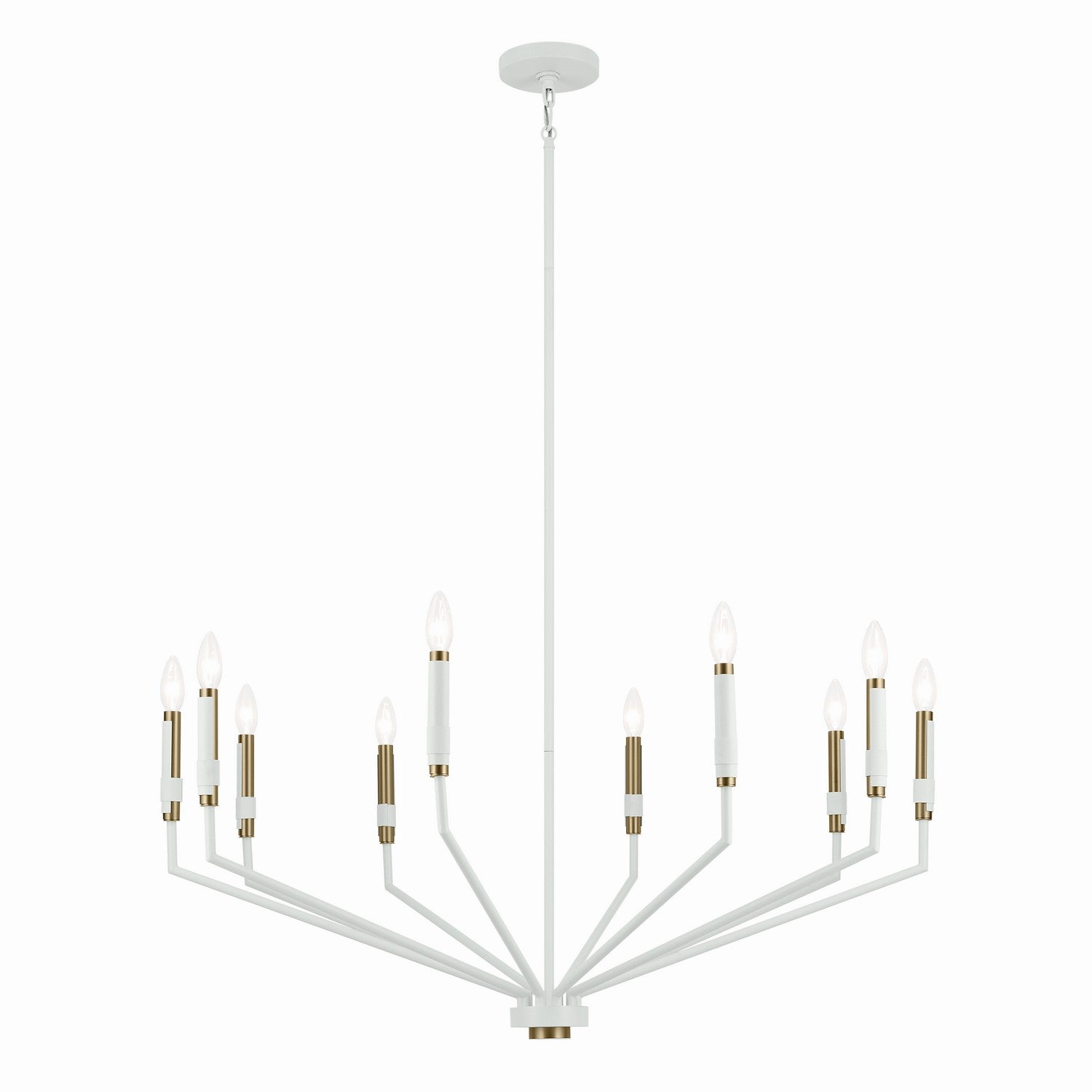 KICHLER 52348WH Armand 38.25" 10-Light Chandelier In White